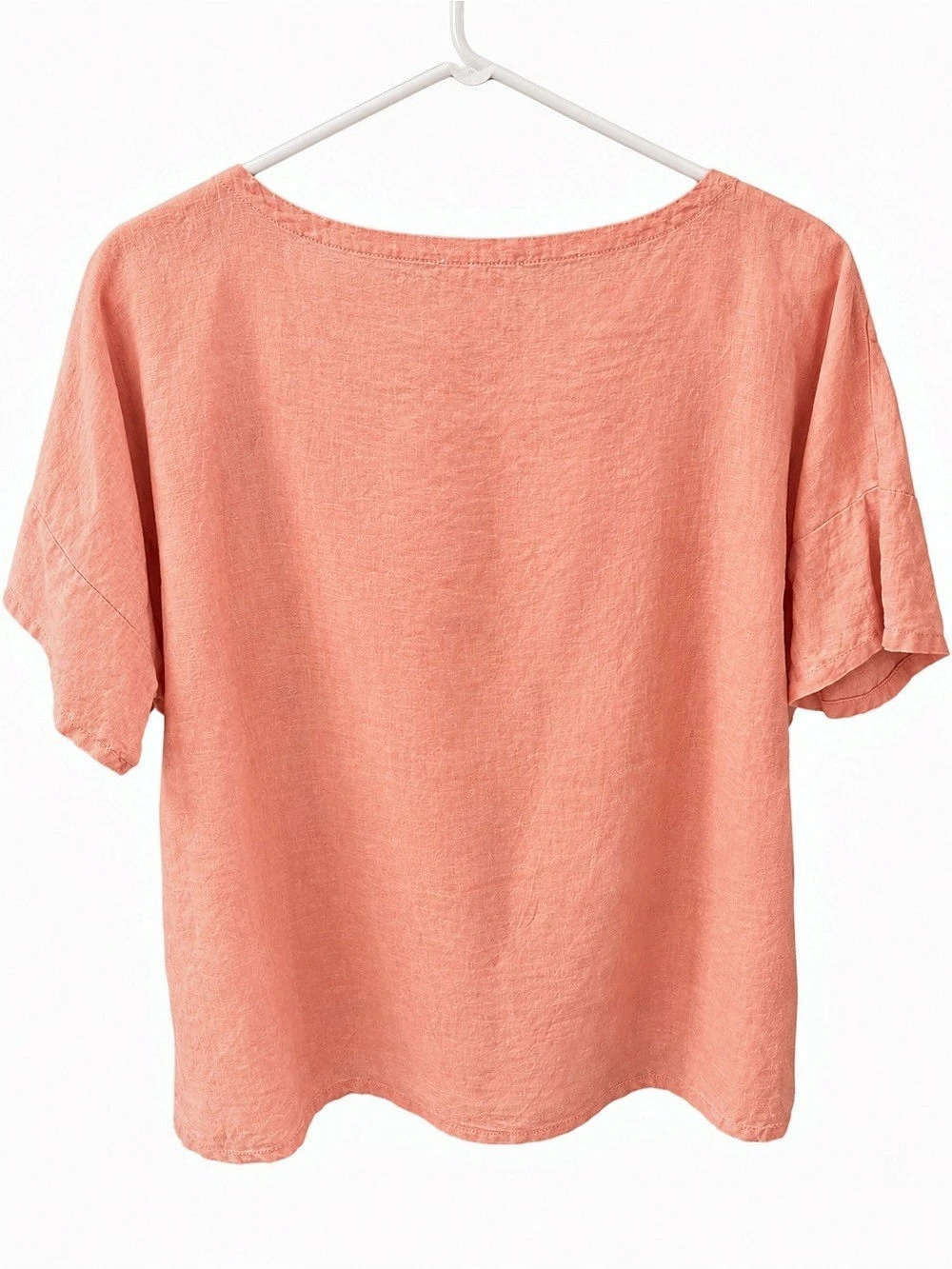 Eileen Fisher Organic Linen Bateau Neck  Top - Picture 2 of 5
